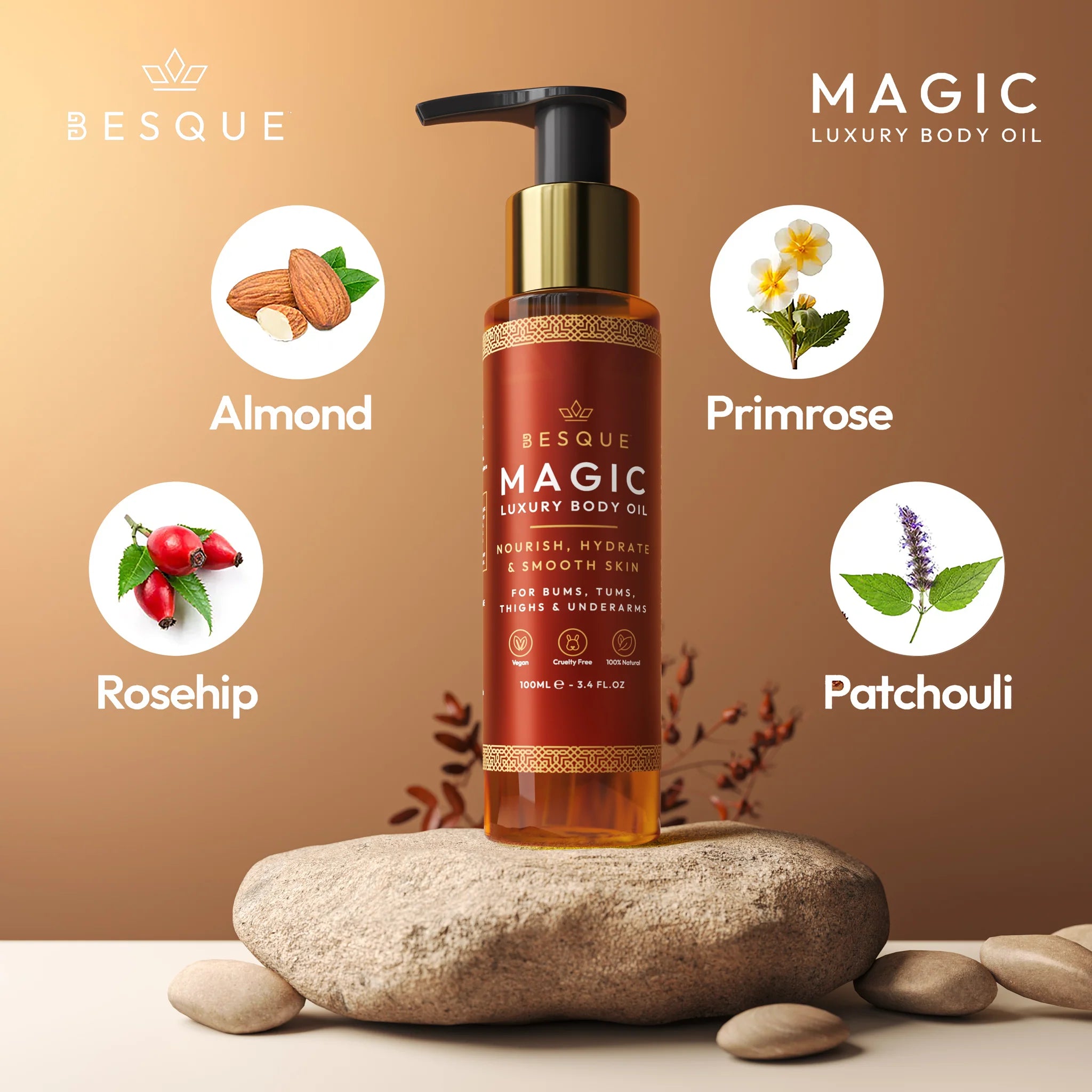 Óleo Corporal Mágico Besque® - 100ml