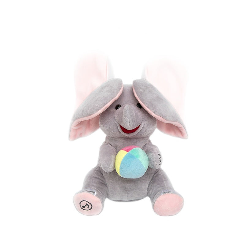 Peluche de elefante esconde-esconde
