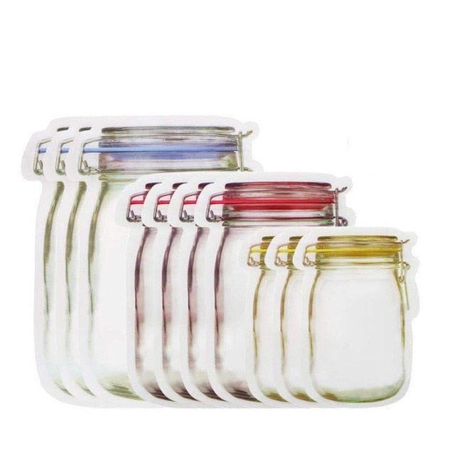 Conjunto de 10 – Sacos Ziplock reutilizáveis